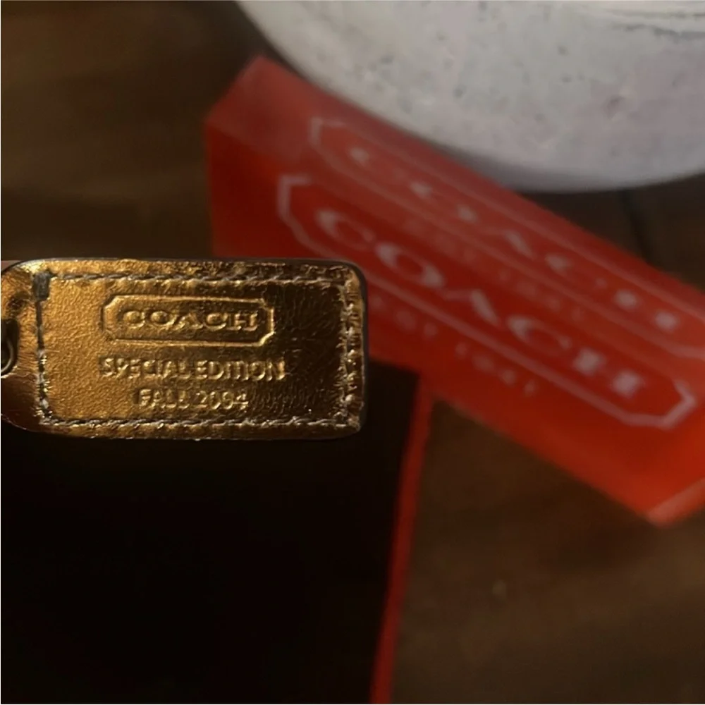 Coach Gold Monogram Metallic Trim Signature Crossbody and Small Wallet Set - Picture 6 of 17